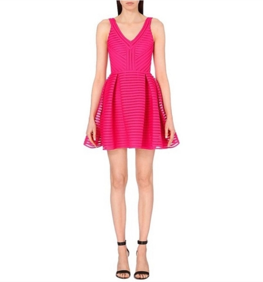 Flower by Charm's Paris Red Striped Mesh Mini Dress - Picture 2 of 8